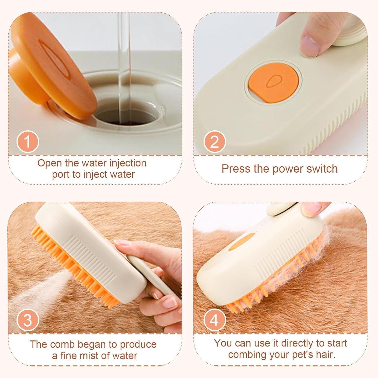 Electric Spray Handle Massage Brush, Hair Removal Brush Steam (1 Pc) Electric Spray Handle Massage Brush, Hair Removal Brush Steam (1 Pc)